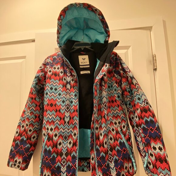 ROXY Multicolor Dot Girl's Ski Snowboard Dryflight 10K Jacket Size 16/XXL - Picture 1 of 5